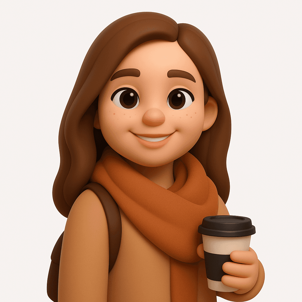 AI avatar of woman holding coffee